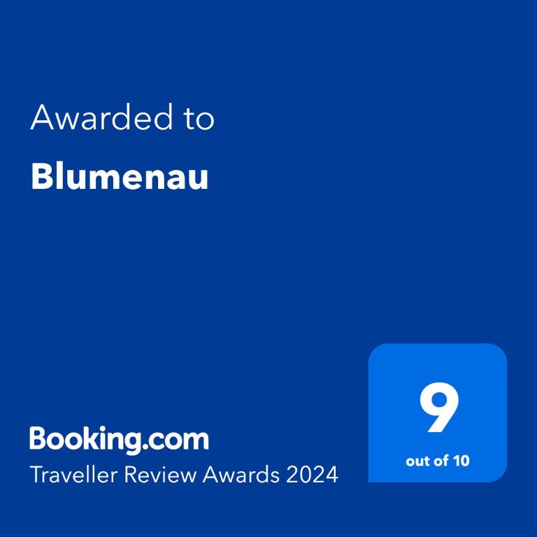 Certifikát, hodnocení, plakát nebo jiný dokument vystavený v ubytování Blumenau