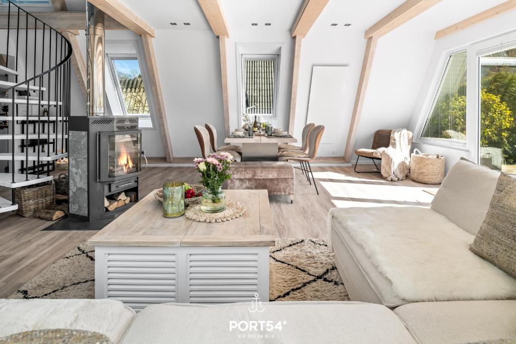 Posezení v ubytování Lounge am Meer