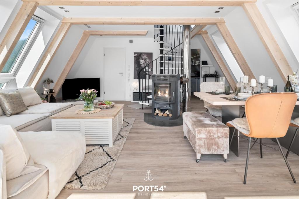Posezení v ubytování Lounge am Meer