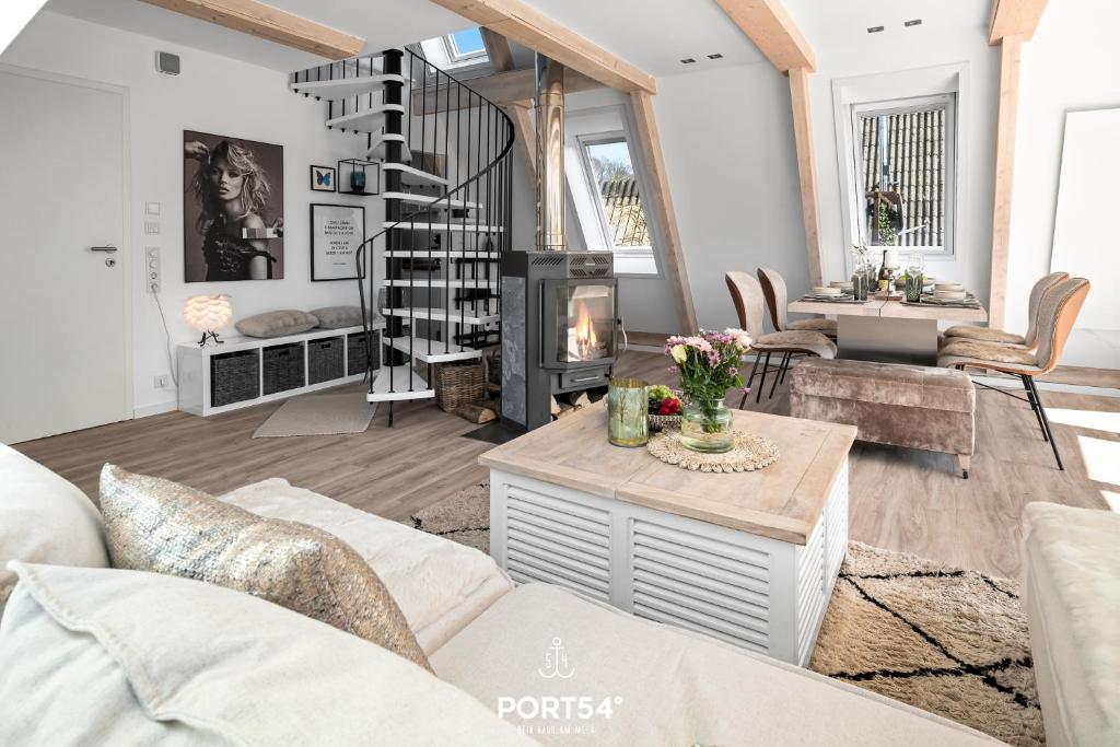 Posezení v ubytování Lounge am Meer