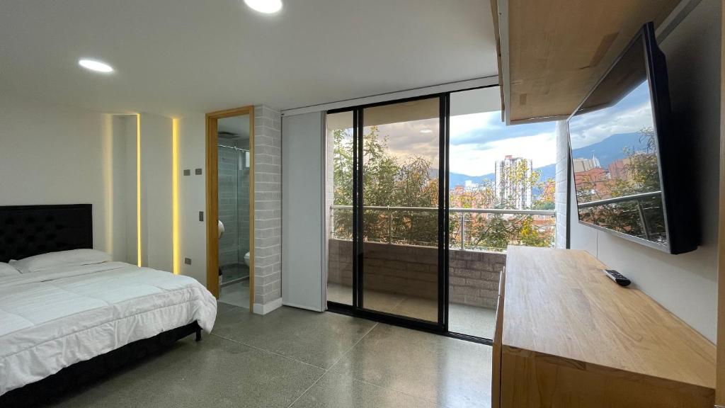 TV a/nebo společenská místnost v ubytování Edificio Helena