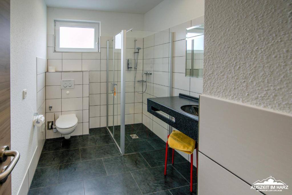 Koupelna v ubytování Auszeit-im-Harz Haus 6 Wohnung 3