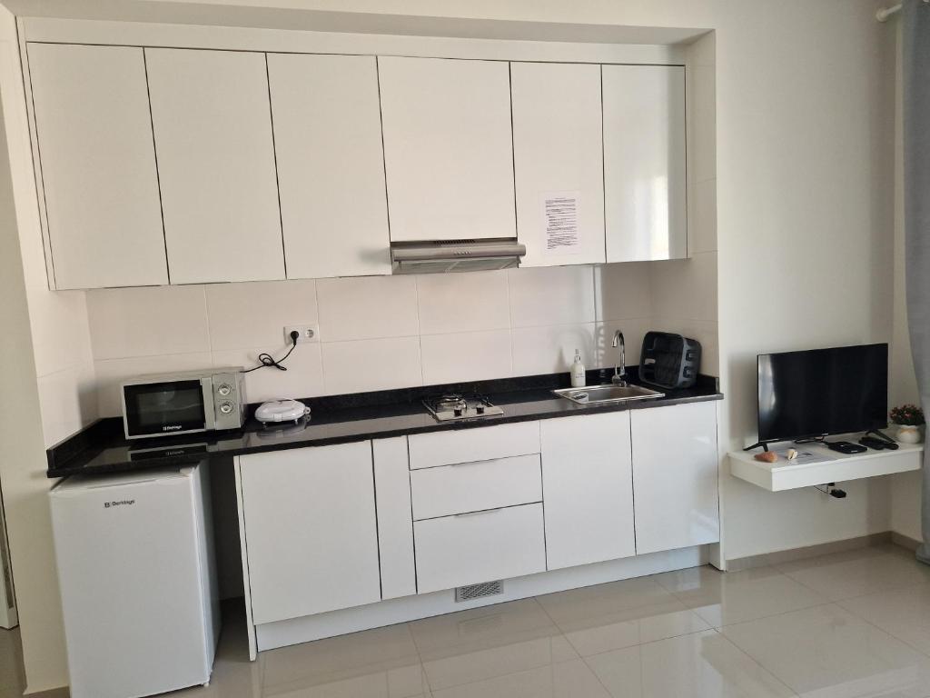 Η κουζίνα ή μικρή κουζίνα στο Apartamentos Beira-Mar