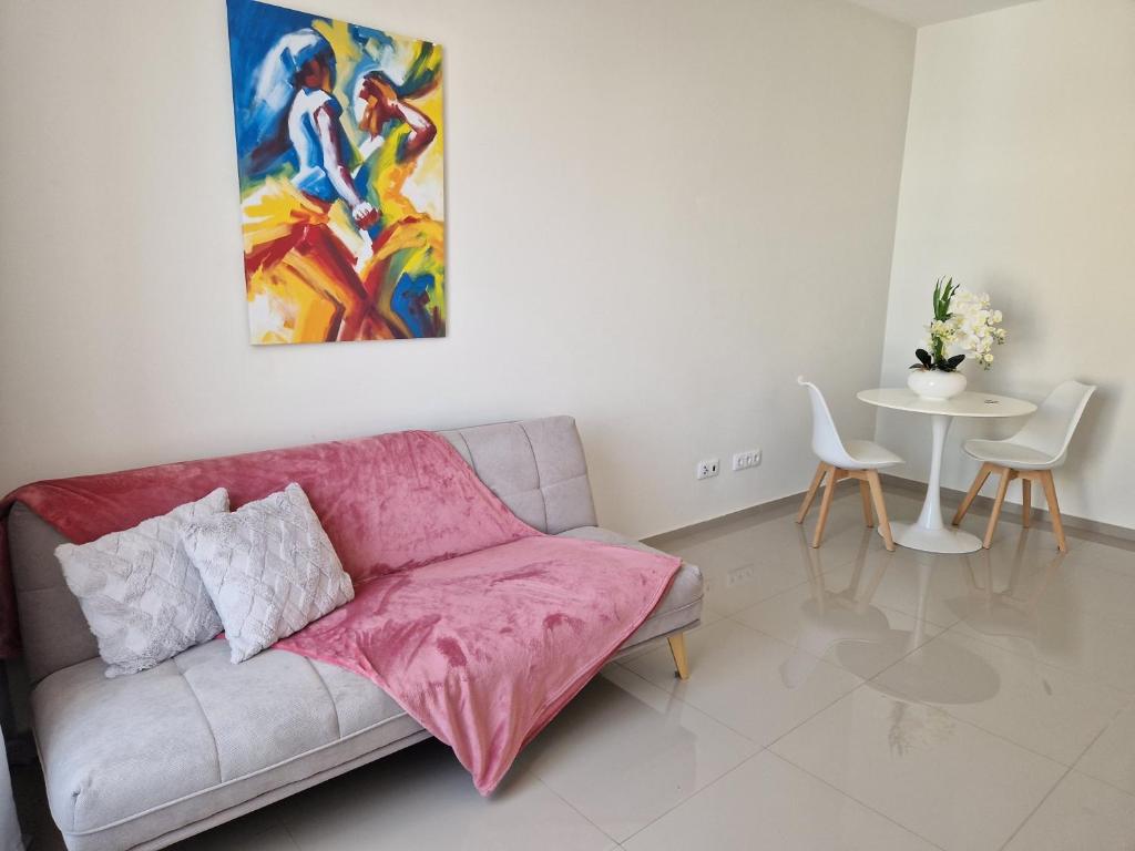Χώρος καθιστικού στο Apartamentos Beira-Mar