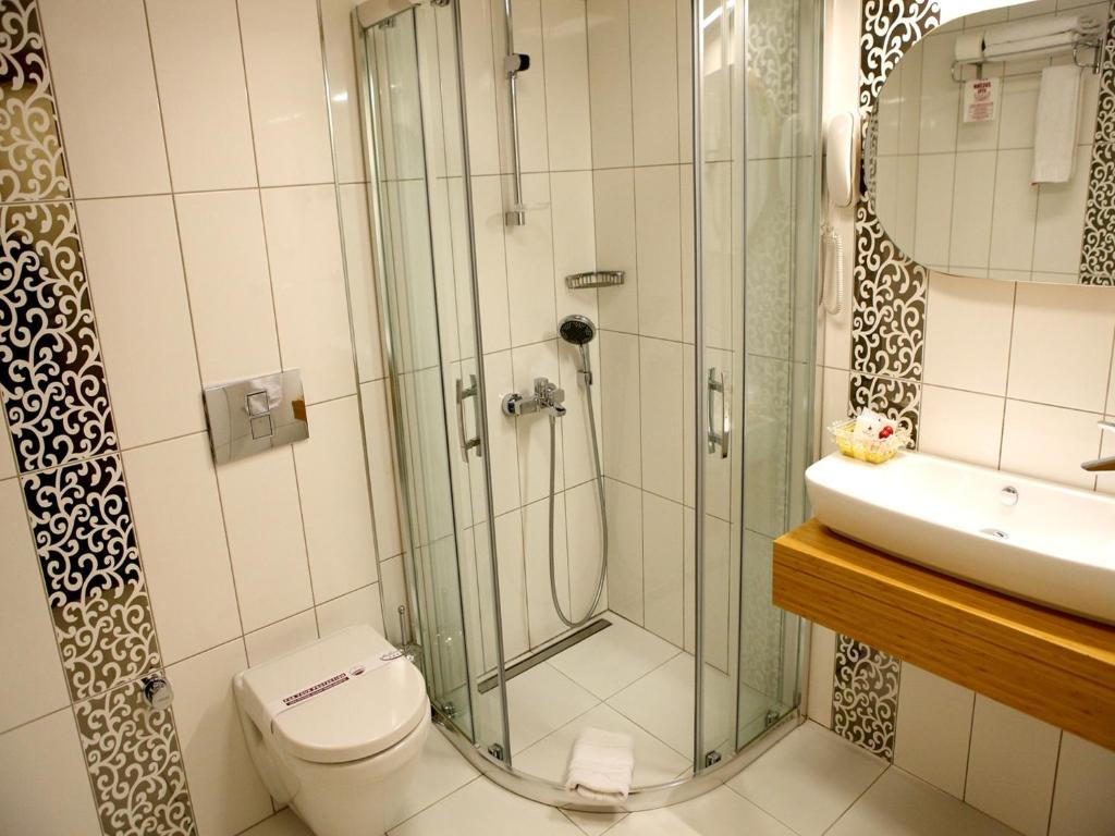 Koupelna v ubytování Sultan Hotel-Restaurant-Bistro