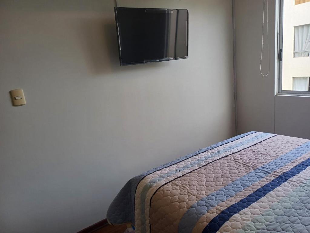 TV a/nebo společenská místnost v ubytování Habitación acogedora Orué