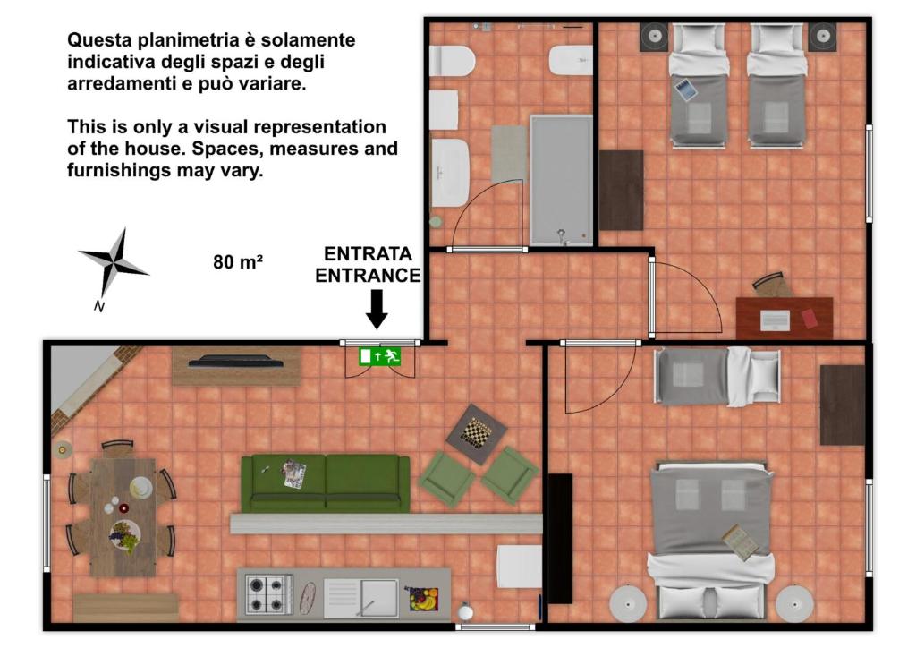 Plan piętra w obiekcie Casa alla Vecchia Posta di Bagno Vignoni
