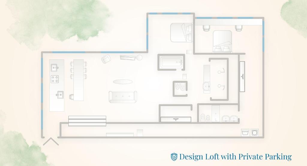 a floor plan of a house at Design Loft with Private Parking by Rent All Como in Como
