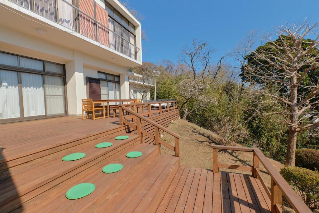 Balkón nebo terasa v ubytování Ryokan -Suikoen-