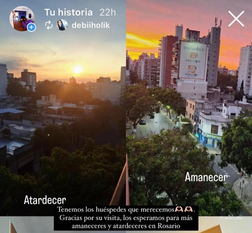 a collage of two pictures of a city at Alójate en Pichincha Dpto completo en el corazón de Pichincha, el barrio mas lindo de Rosario in Rosario