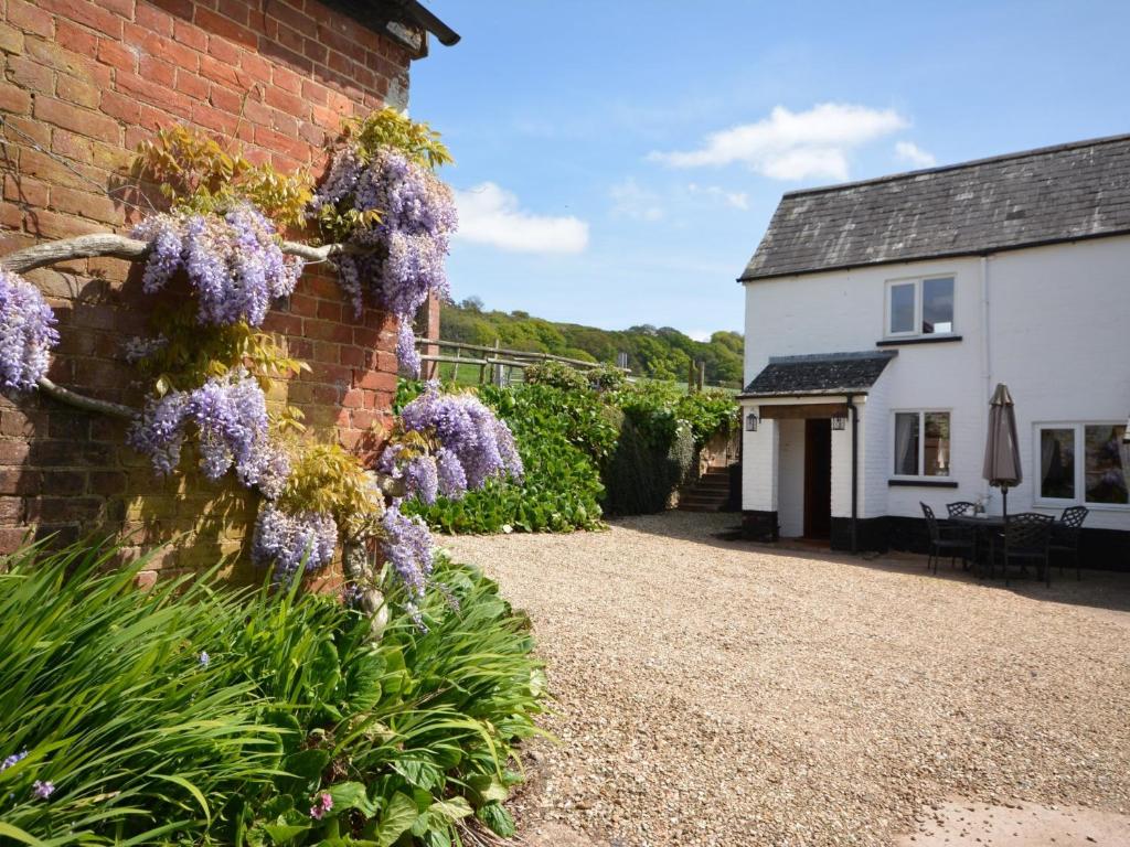 a house with purple flowers on the side of it at 2 Bed in Sidmouth BURSC in Sidbury