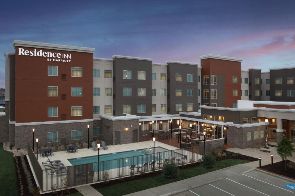 a rendering of a hotel with a swimming pool at Residence Inn by Marriott Dallas Grand Prairie in Grand Prairie
