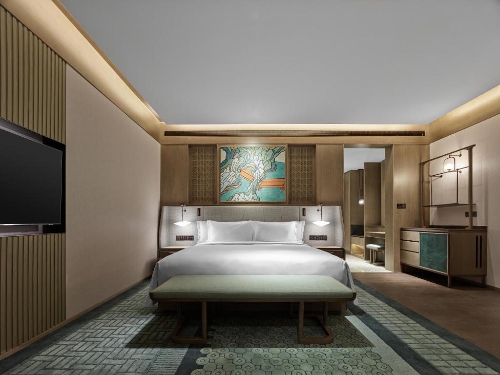 Posezení v ubytování Banyan Tree Suzhou Shishan