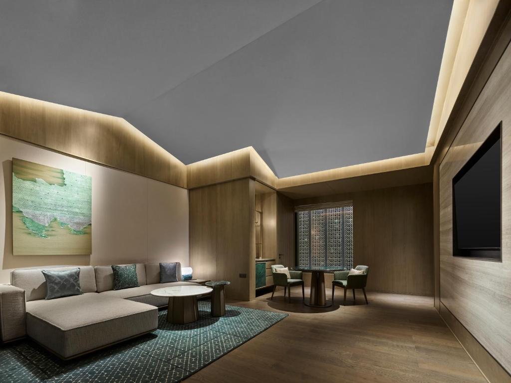 Posezení v ubytování Banyan Tree Suzhou Shishan
