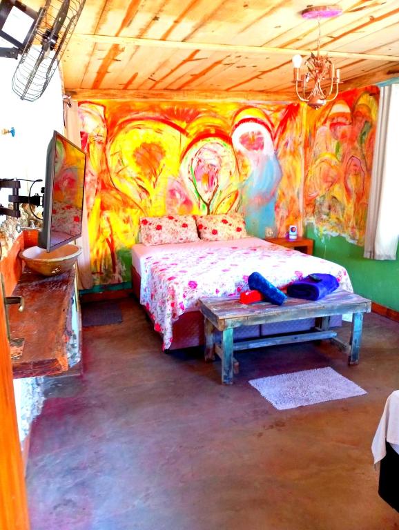 Tempat tidur dalam kamar di Villa Pareto