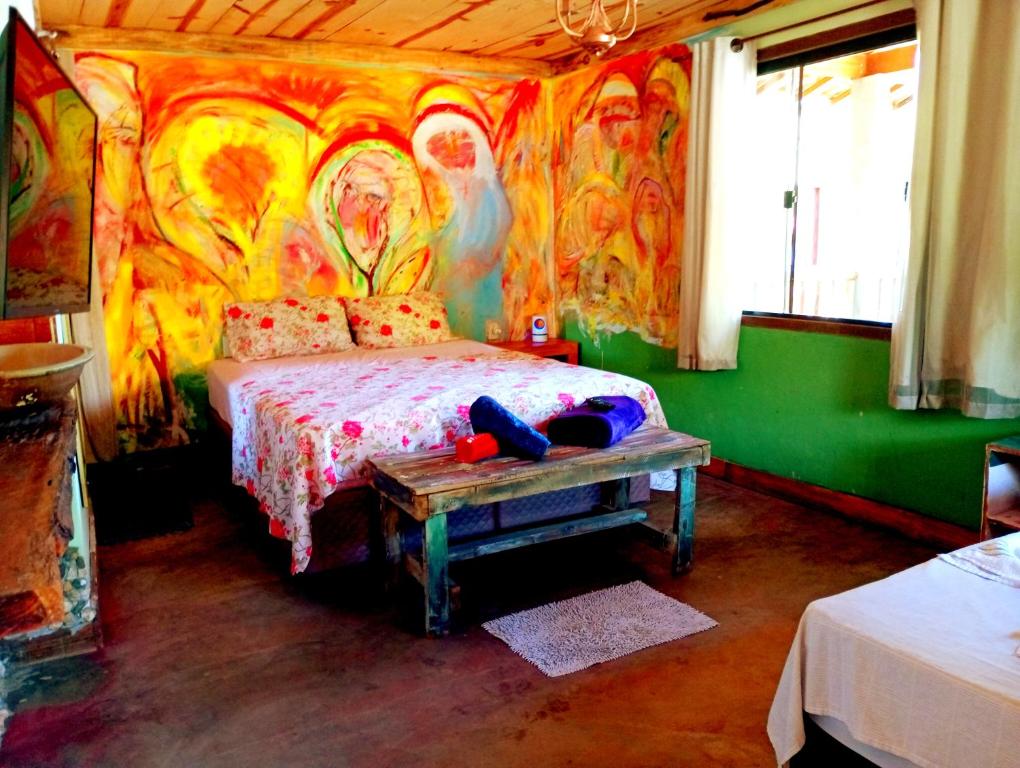 Tempat tidur dalam kamar di Villa Pareto
