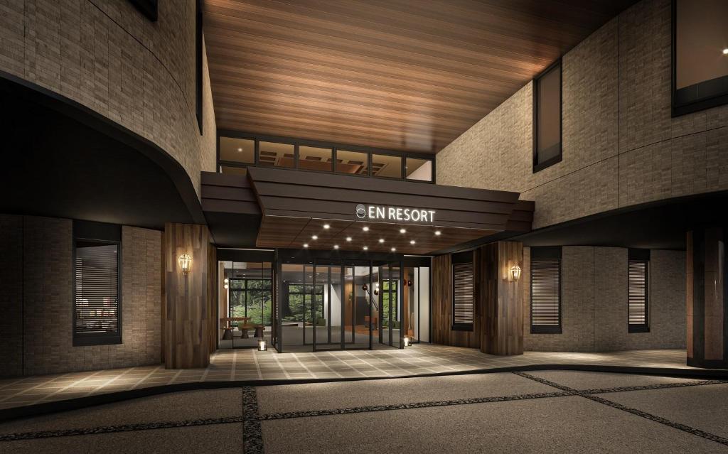 箱根町にあるEN RESORT Re'Cove Hakoneの建物入口の表示