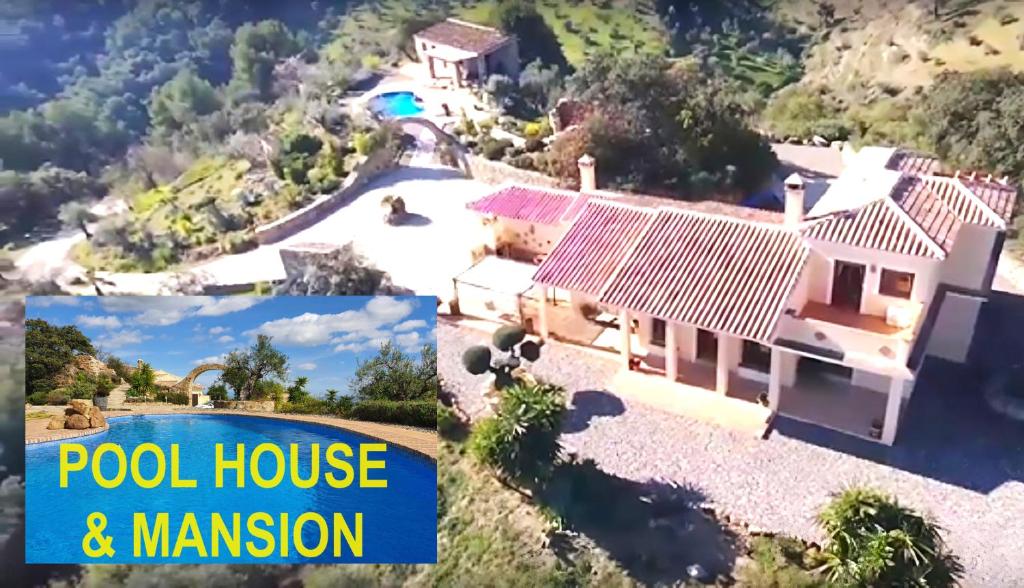 une maison avec une piscine et une demeure de caractère dans l'établissement Villa & Poolhouse with Private Pool 360 degrees view 'Spinola' in pure nature, à Alozaina