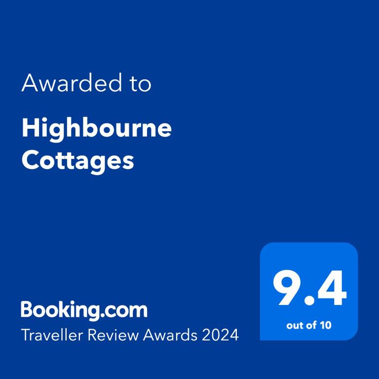 Certifikát, hodnocení, plakát nebo jiný dokument vystavený v ubytování Highbourne Cottages