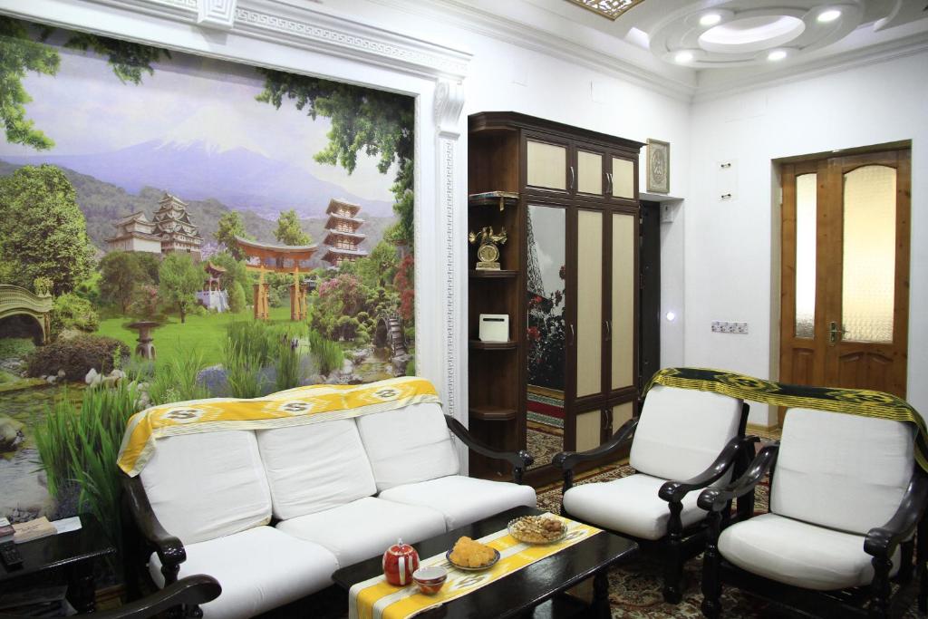 Posezení v ubytování Yellow Hostel Dushanbe