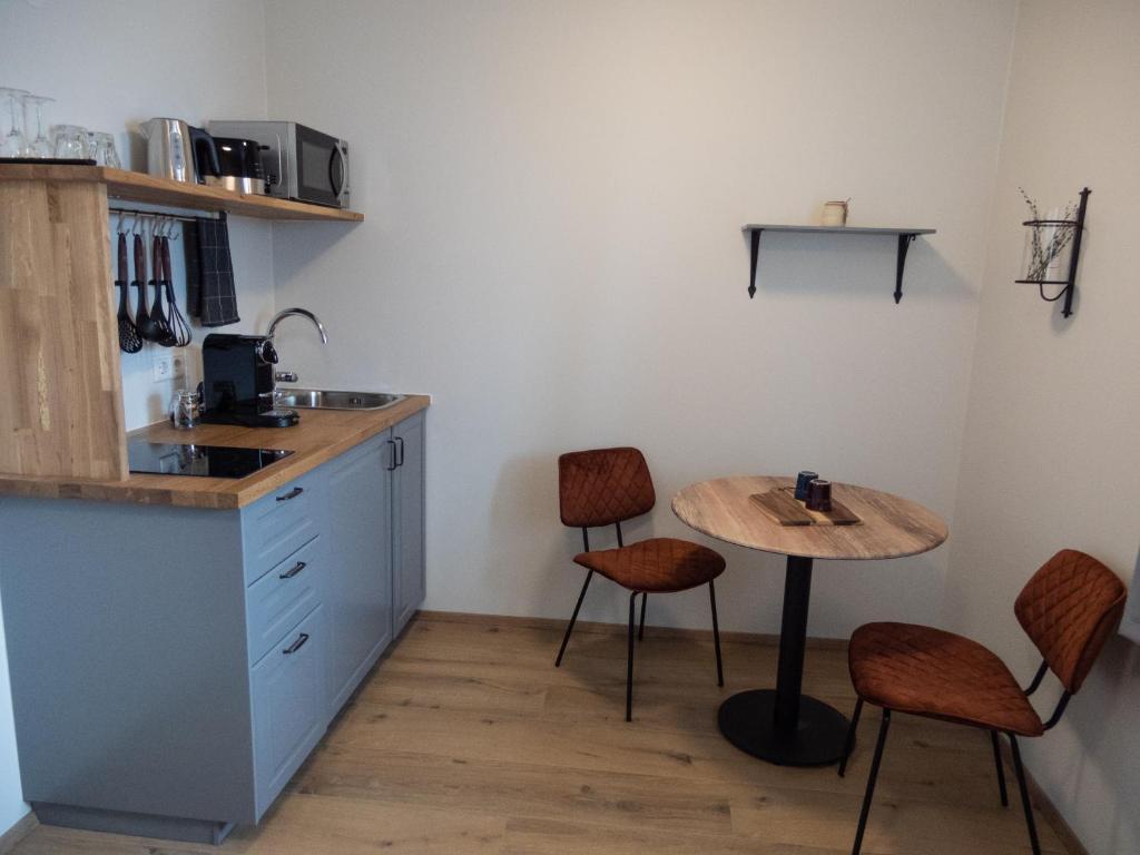Kuchyň nebo kuchyňský kout v ubytování Stracta Apartments
