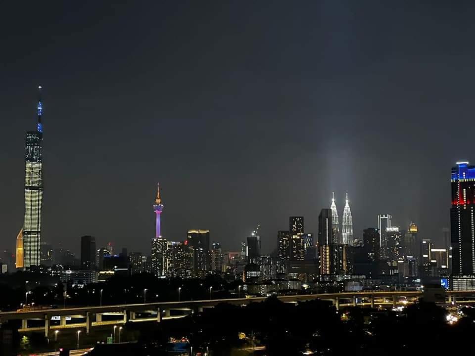 a view of a city skyline at night at Razak City Centre KL SkyView 45th in Kuala Lumpur