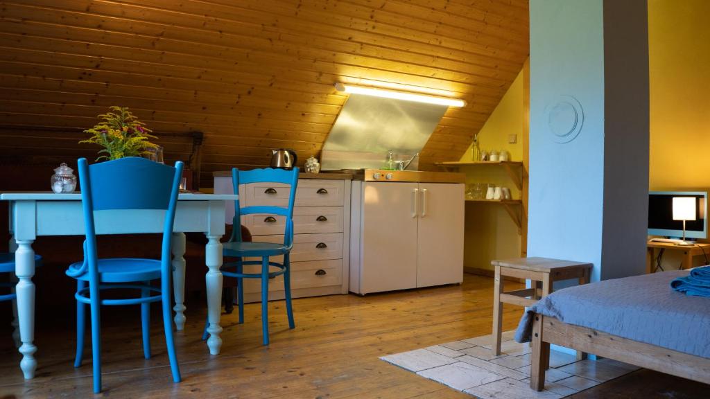 Kuchyň nebo kuchyňský kout v ubytování Apartmánová chalupa v Dvore u maliara
