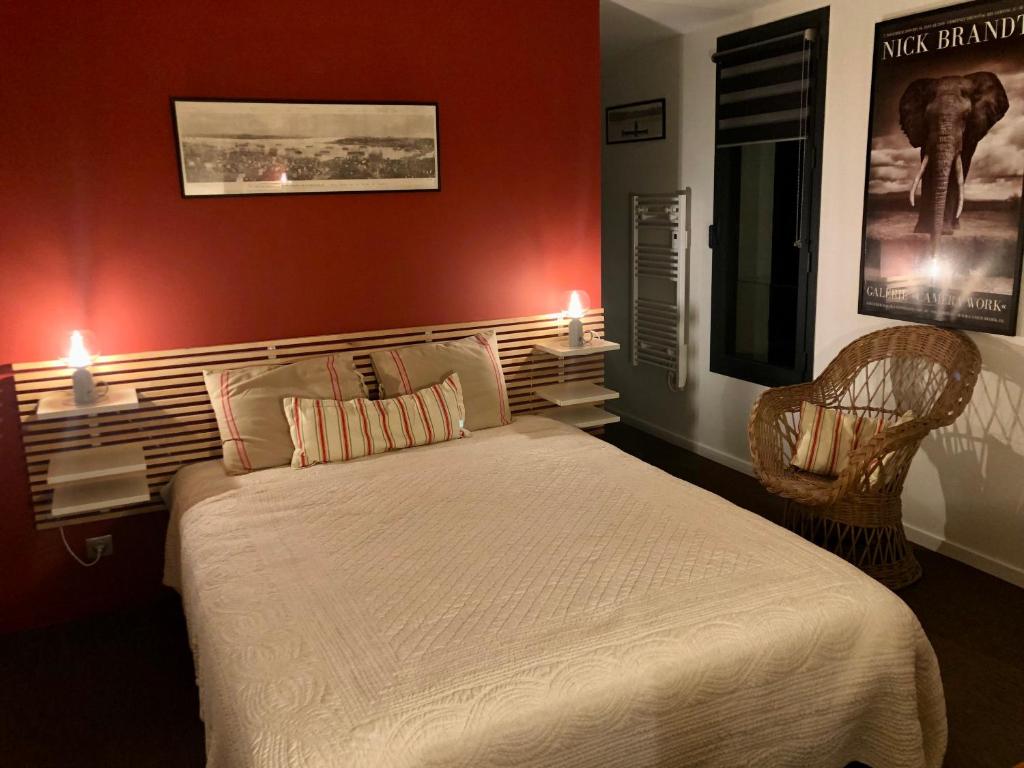 Postel nebo postele na pokoji v ubytování Villa Tidinghi, plage de Rospico à pied