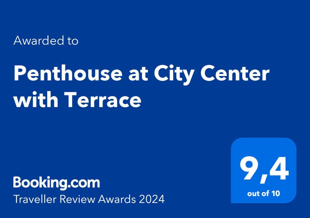 Certyfikat, podpis lub inny dokument wystawiony w obiekcie Penthouse at City Center with Terrace