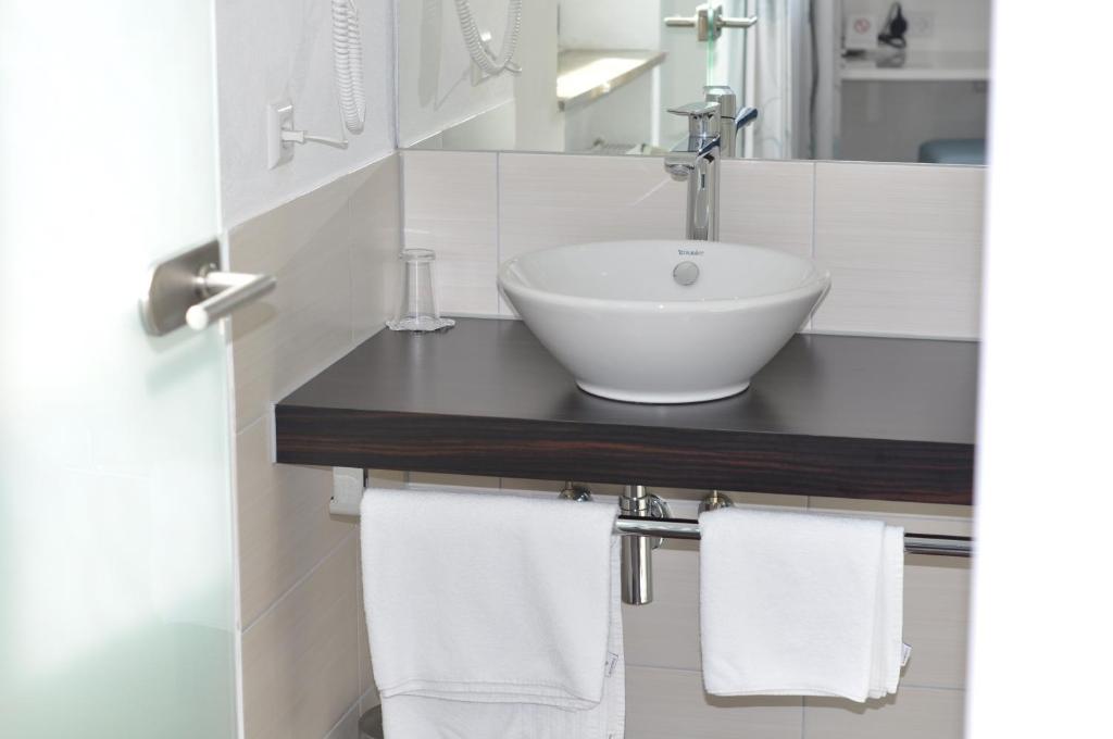 Koupelna v ubytování Hotel Feyrer