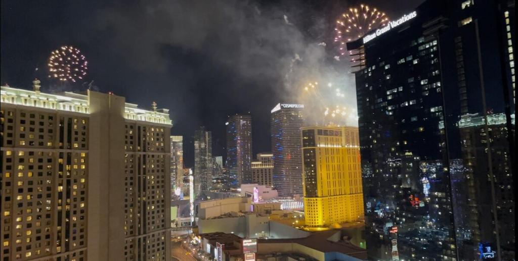 Nespecifikovaný výhled na destinaci Las Vegas nebo výhled na město při pohledu z prázdninového domu