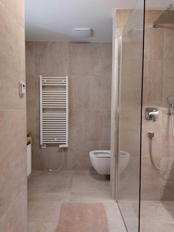Koupelna v ubytování Apartmány NETA Velké Karlovice, Polanský Dvůr