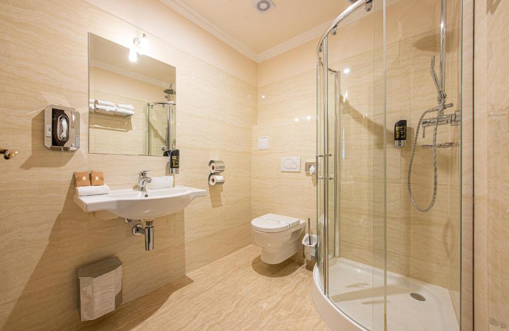 Koupelna v ubytování Hotel Europa
