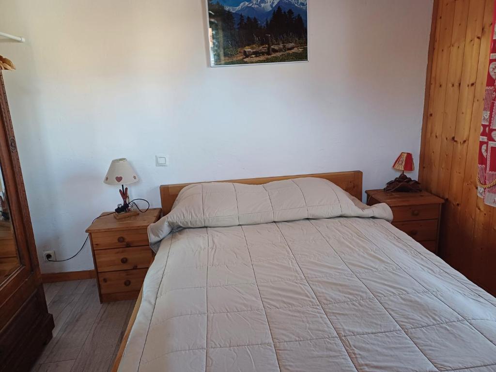 Posteľ alebo postele v izbe v ubytovaní chalet Mont-Blanc
