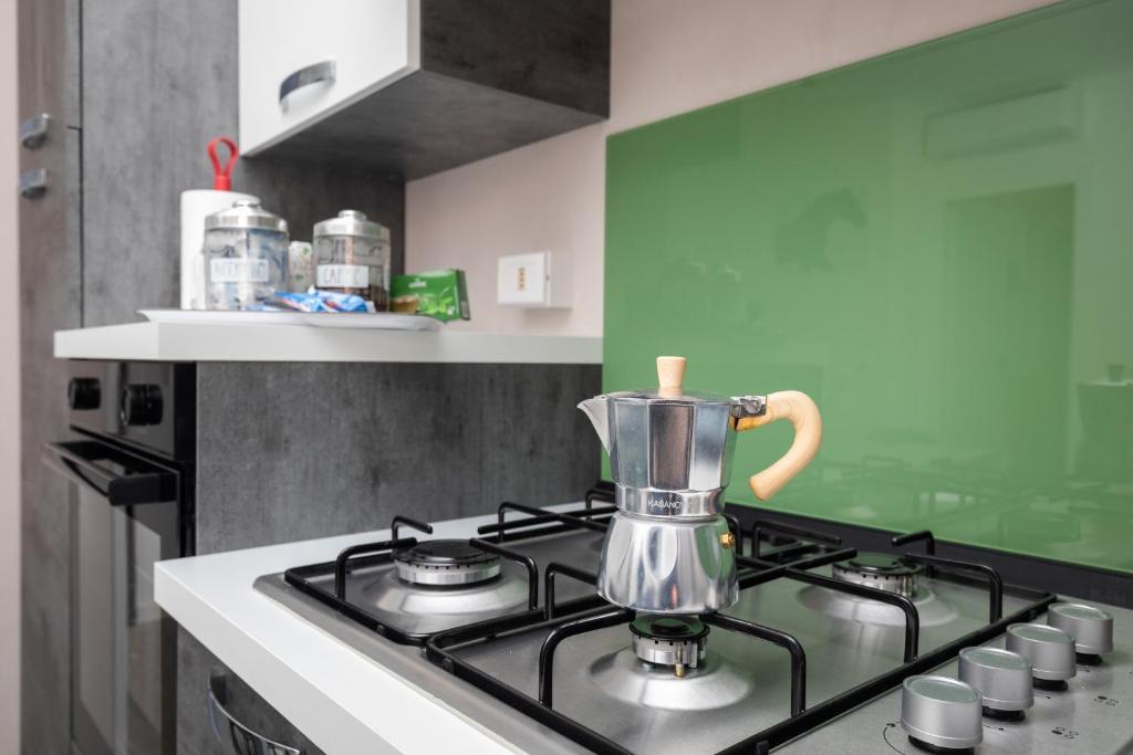 Kuchyň nebo kuchyňský kout v ubytování Apartment Forum