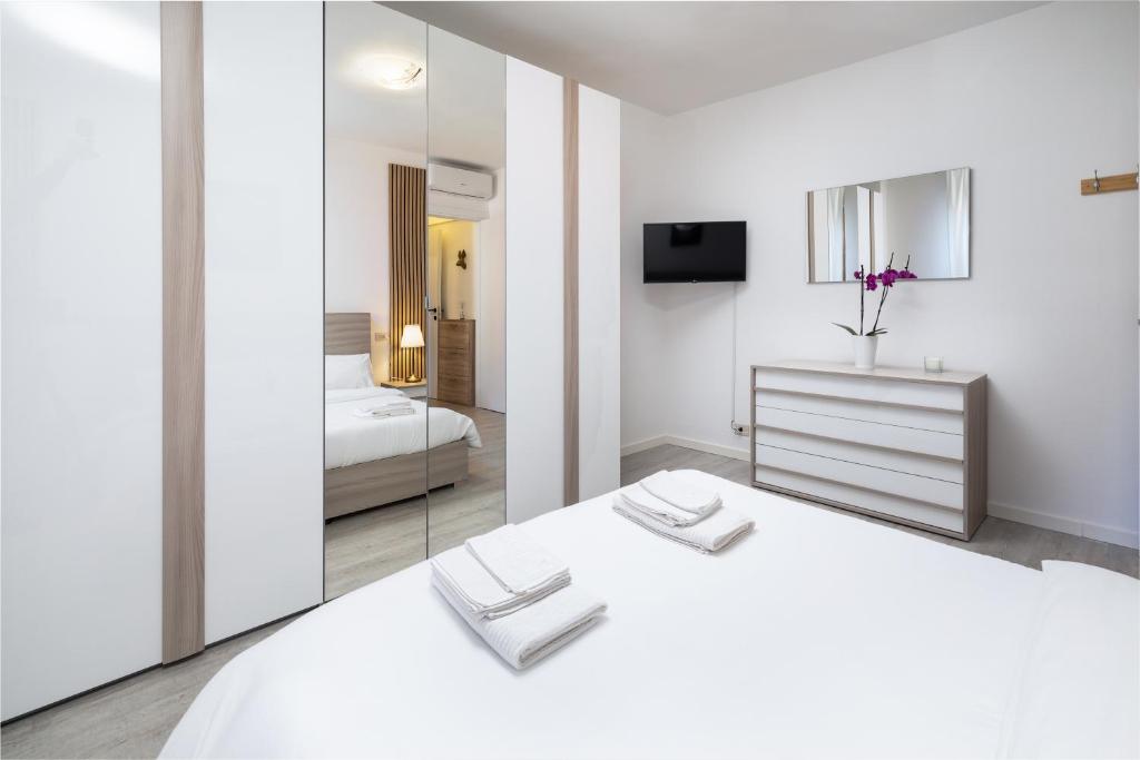 Postel nebo postele na pokoji v ubytování Apartment Forum