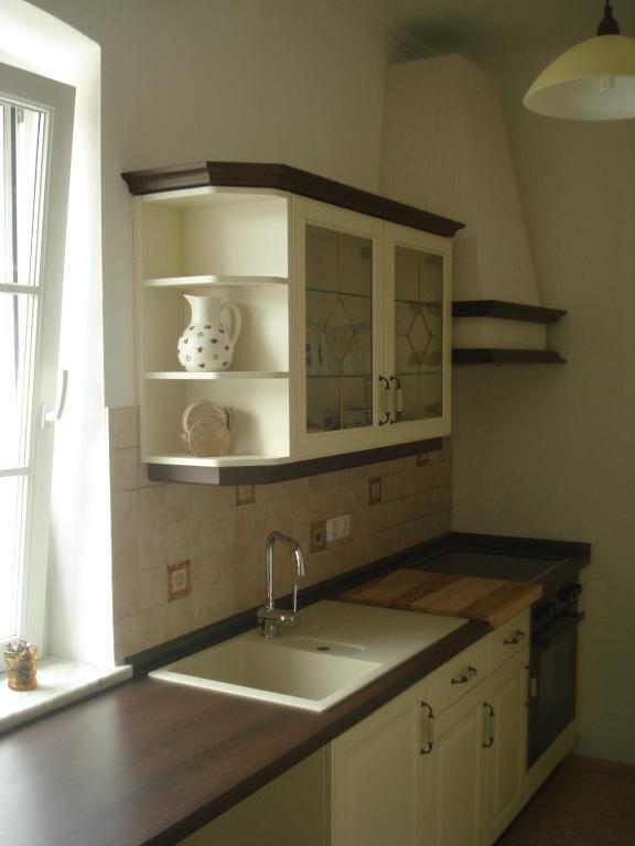 Kuchyň nebo kuchyňský kout v ubytování Landhaus Ferk