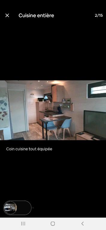 een foto van een woonkamer met een tafel en stoelen bij Appartement F1 tout équipé de plein pied in Scey-en-Varais