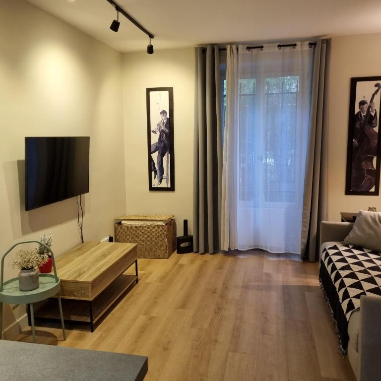 TV a/nebo společenská místnost v ubytování Studio Paris 15