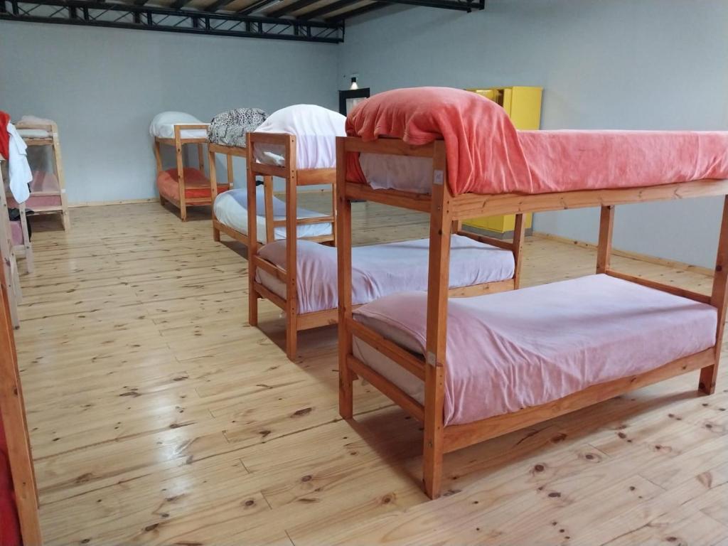 a group of bunk beds in a room at Big Hostel in El Bolsón
