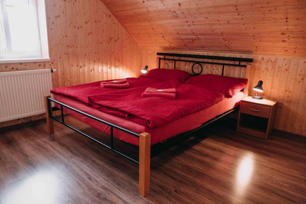 Postel nebo postele na pokoji v ubytování Na Bučinské