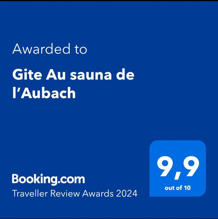 Certifikát, hodnocení, plakát nebo jiný dokument vystavený v ubytování Gite Au sauna de l’Aubach