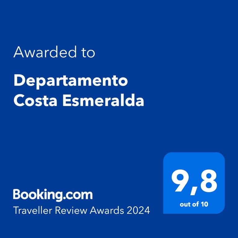 a blue screen with the text awarded to pentamerico costa esmerada at Departamento Costa Esmeralda in Costa Esmeralda
