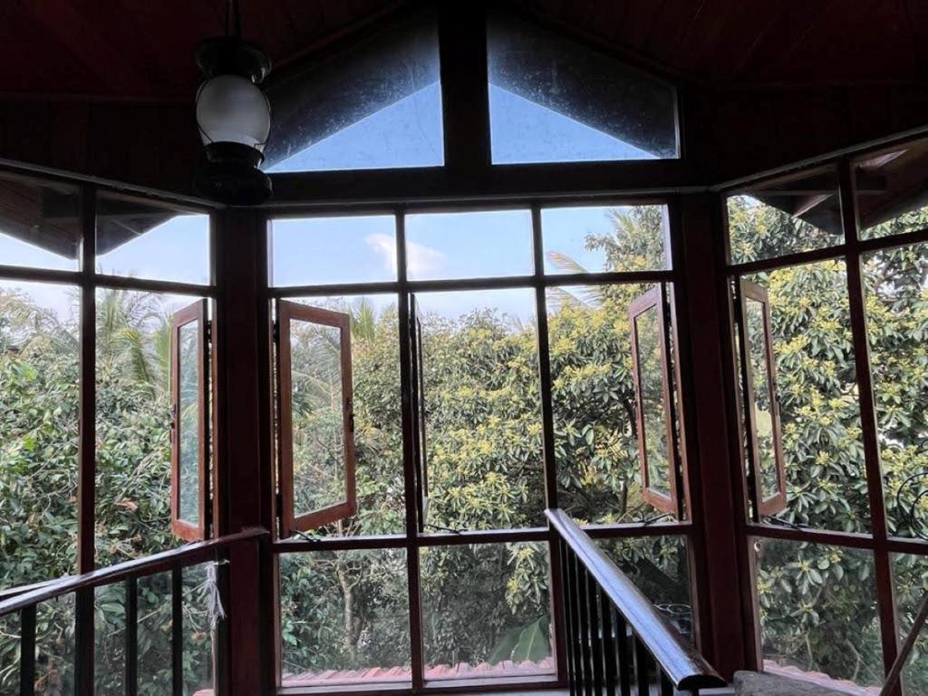 a window in a room with a view of trees at Bellevue Retreat in Kandy