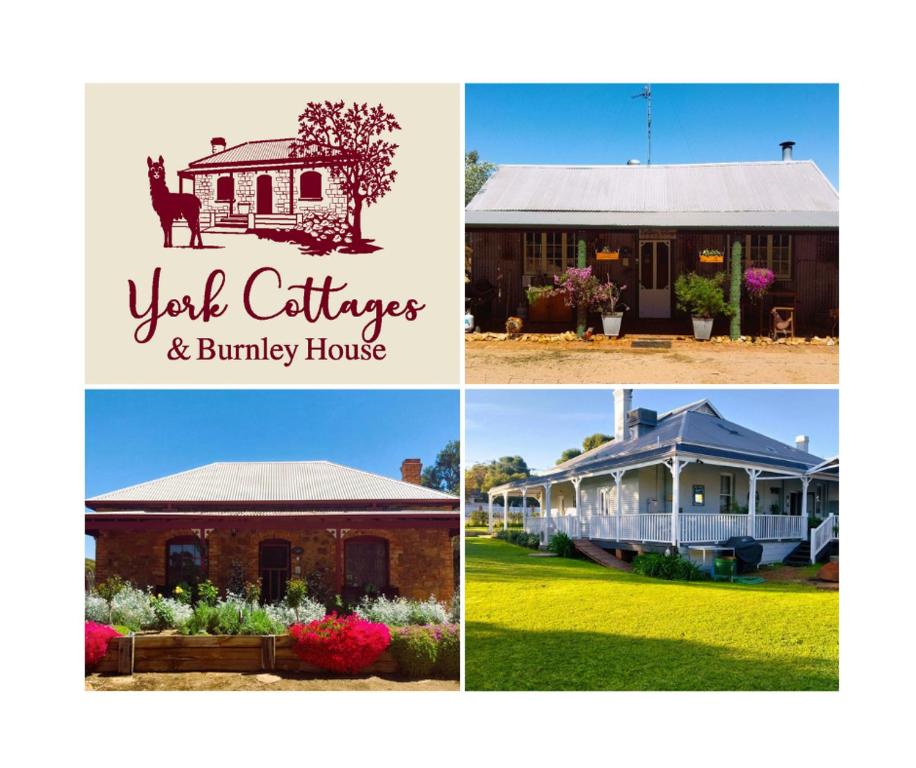 a collage of pictures of homes and buildings at York Cottages and Burnley House in York