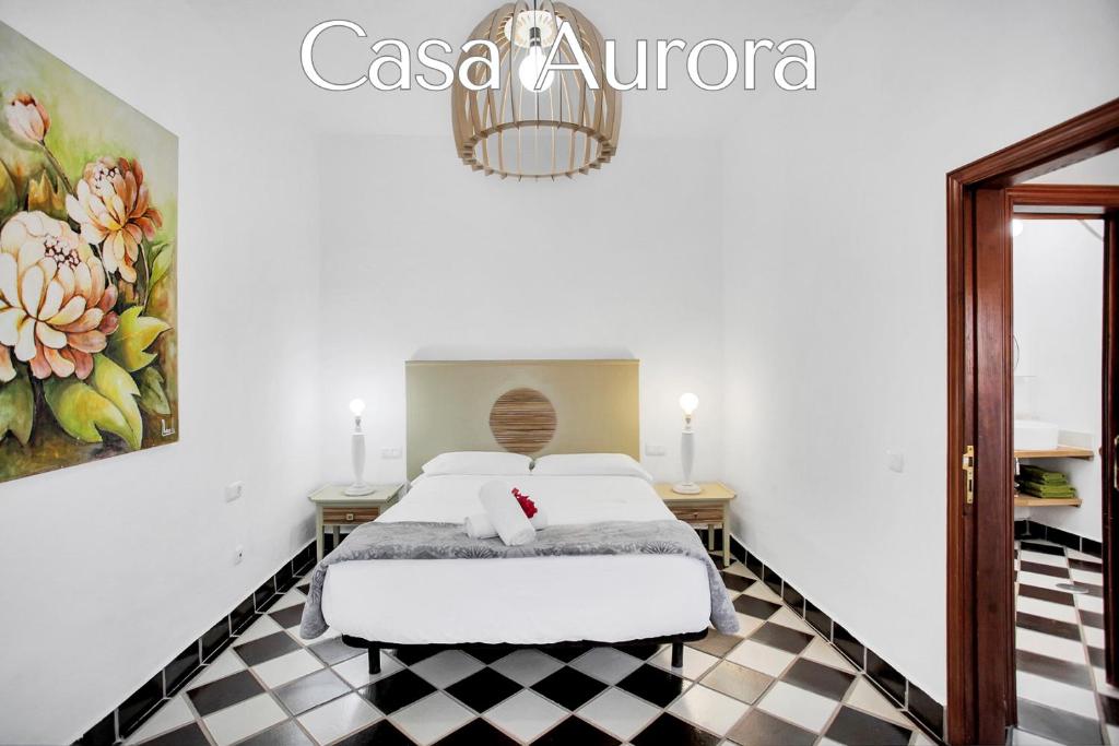 Postel nebo postele na pokoji v ubytování Casa Pilar, Aurora y Tarabilla en Finca Ecológica