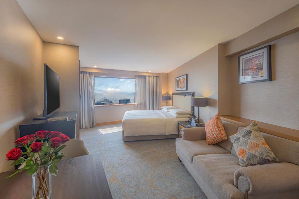 TV a/nebo společenská místnost v ubytování Hyatt Regency Galleria Residence Dubai