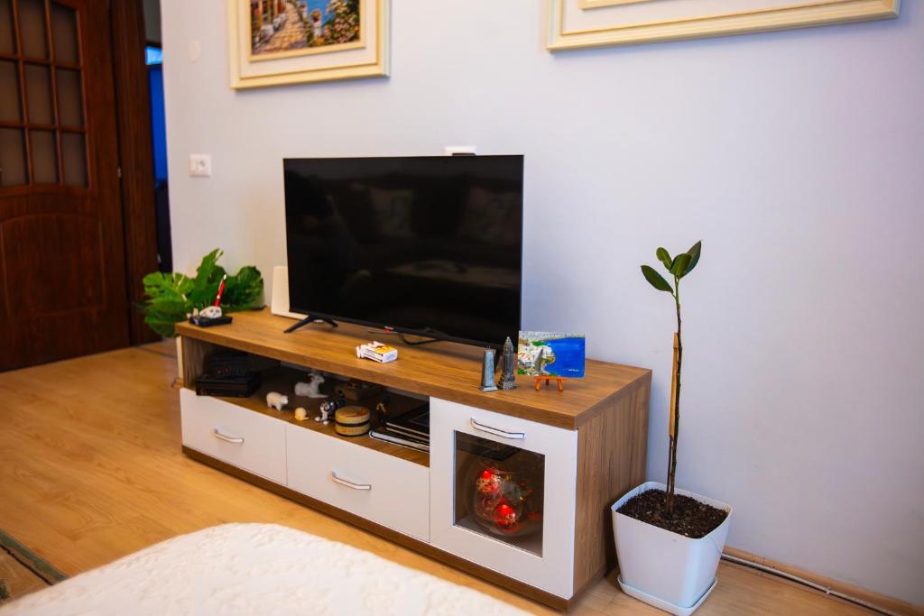TV a/nebo společenská místnost v ubytování Tirana Center Apartment - Zogu I Boulevard