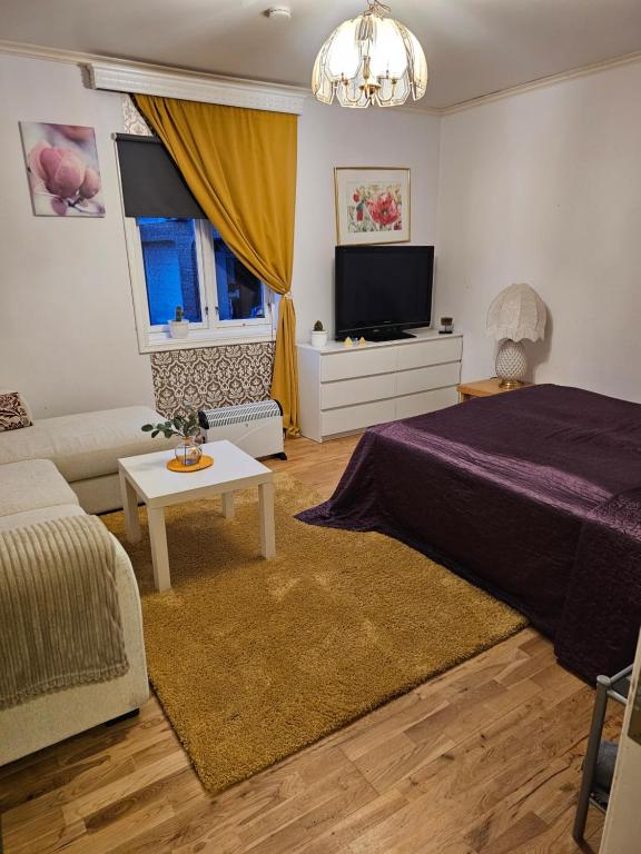 TV a/nebo společenská místnost v ubytování Guesthouse Karmøy