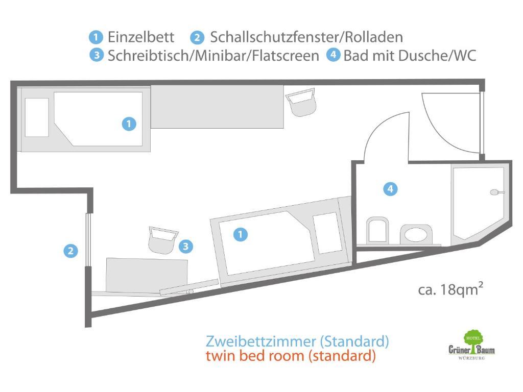 Půdorys ubytování Hotel Grüner Baum